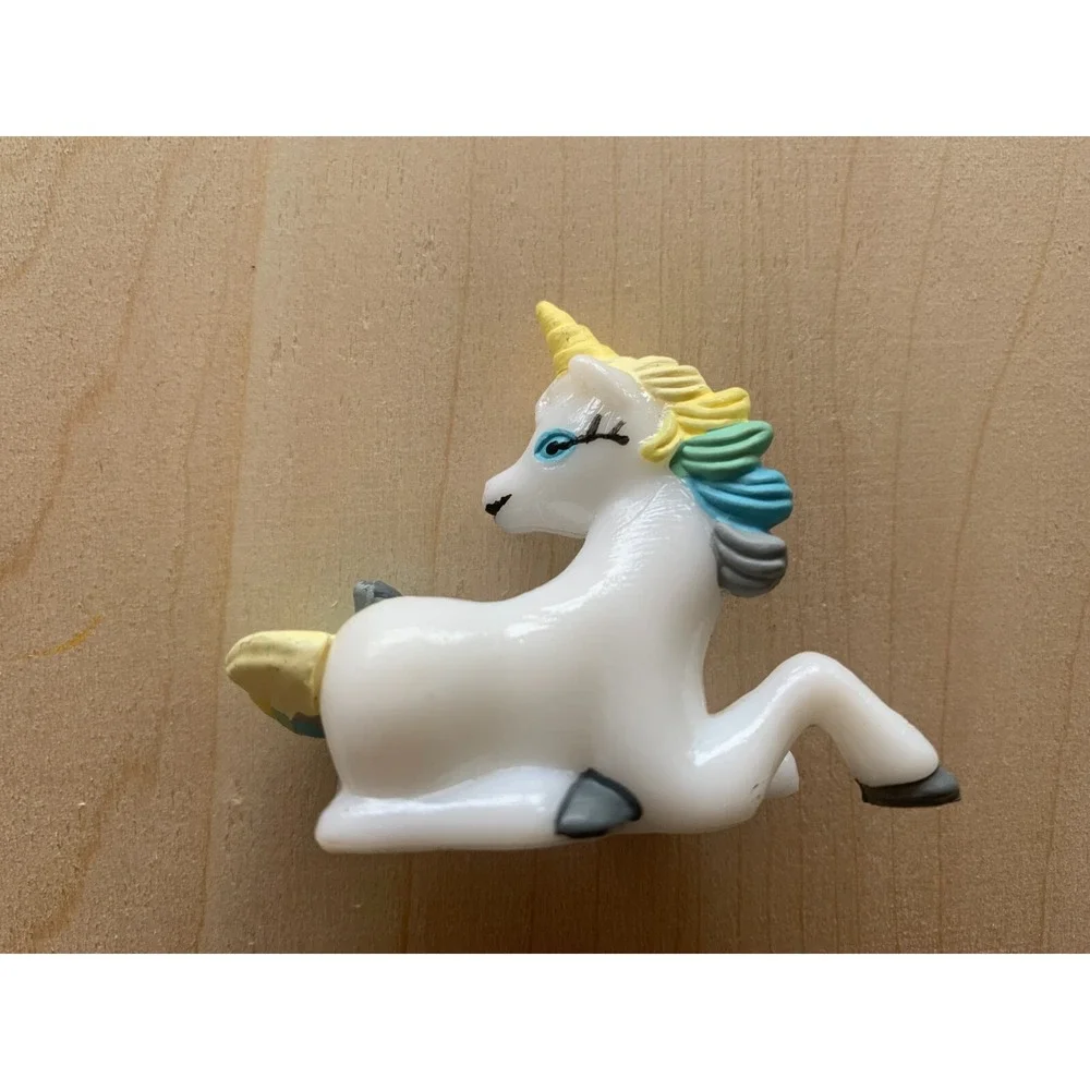 Vintage Unicorn Cake Topper LOT of 15 Hard Plastic Blue Yellow Green Unused